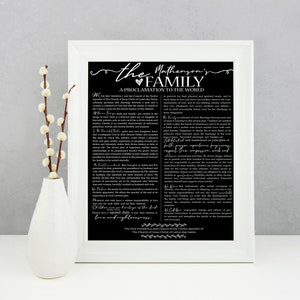 Family Proclamation Sign Printable, A Proclamation to the World Sign ...