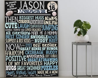 16th Birthday Boy Gift, 16 Year Old Boys Birthday Decorations, Personalized 16th bday Centerpieces, Memorable 16th Birthday Gift Son 2010