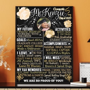 Décoration de fête de remise des diplômes pour filles, idées de cadeaux de remise de diplômes pour filles pour la promotion 2025, affiches pour elle, promotions 2025, cadeaux personnalisés pour les diplômés