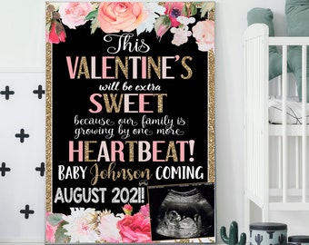 Valentines Day Pregnancy Announcement 2024, Valentine Pregnancy Announcement, Announce Pregnancy With Sonogram Picture on Valentines Day