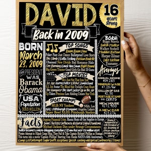 16th Birthday Decorations - 16th Birthday Party Decor - Born in the year 2009 - Back in 2009 Boys | 16 Year Old Birthday Gift Ideas for Him