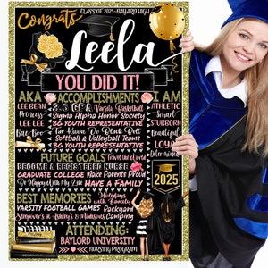 Cadeau de remise des diplômes pour fille, idées cadeaux de remise des diplômes uniques, cadeaux promotion 2025, panneau promotion 2025, panneaux de diplômes pour elle, panneaux de diplômes or et roses