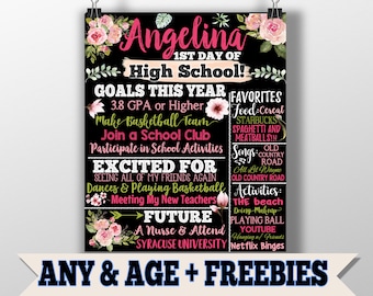 First day of High School Sign - First day of school sign for a teenager - teenagers first day or Last day of School Sign | Middle School