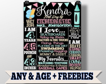 First day of school photo prop sign - first day of school photo prop - first day of school signs - girls first day of school sign