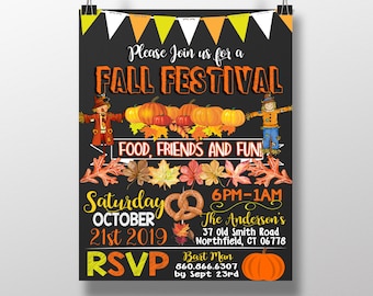 Invitaciones únicas para el festival de otoño, invitaciones para la fiesta de la cosecha de otoño con calabazas, invitaciones con forma de calabaza, invitaciones con forma de espantapájaros, invitaciones para la fiesta de otoño