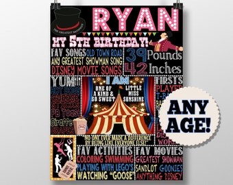 Girls Carnival Birthday sign, custom greatest showman poster printable, the greatest showman birthday party decorations, circus birthday