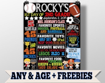 All star first day of school sign for photos, boys first day of school chalkboard sign, sport 1st day of school, athlete 1st day of school