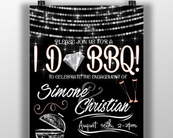 BBQ Engagement Party invitations, I do bbq invites, backyard party invites, top selling engagement party invites, diamond engagement party