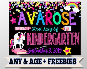 Pink 1st day of school sign, girls back to school signs, first day of kindergarten, 1st day of 2nd grade, first day of 1st grade signs