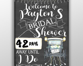 Rustic bridal shower decor, rustic bridal shower welcome sign, rustic bridal shower ideas, custom welcome to bridal shower sign, days I do