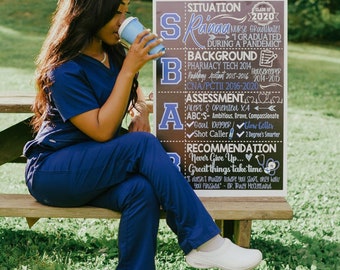 SBAR Sign for Nursing Student Gifts and Graduation Decor, Nurse Graduate Gift Ideas, Nursing Graduation Decorations For Women, Nurse Gifts