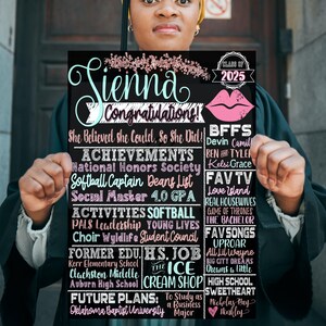 Class of 2025 Gifts Girls, 2025 Graduation Gift ideas for Seniors Unique | Daughters Senior Graduation Party Signs Personalized, Modern Grad