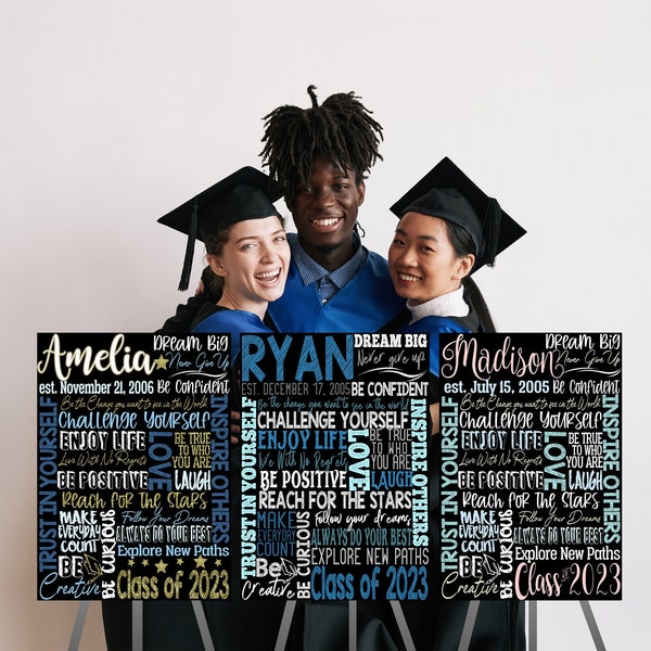 2024 Grad Signs, Unique Grad Gift For Boys & Girls, Modern Graduation Party Decor, 2024 Graduation, Graduation Gift Idea, Class of 2024 Sign