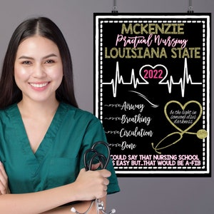 Nursing Graduate Party Decorations, Nurse Graduation Party Centerpieces & Sign, Unique Gifts for Nurse Grad, LPN Gifts and Party Decorations