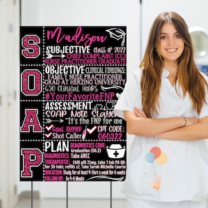 Foto di scena per la documentazione infermieristica SOAP / Cartelli per poster SOAP NP, regali per laureati infermieri e decorazioni per feste / Infermiere specializzato