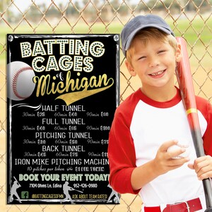 Batting Cage Menü, Sport Center Schilder Custom, Business Menü, Geschäftsschilder, Baseball Schilder, Baseball Menü, moderne Baseball Preis Menü