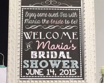 Bridal shower sign, sweet tea with the bride to be, sweer tea with the mommy to be, bridal shower party decor, bridal welcome sign