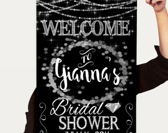 Bridal shower welcome sign, welcome to bridal shower chalkboard style, modern welcome bridal shower sign, bridal shower decor, SGNSHO12