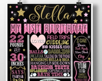 Twinkle twinkle little star 1st birthday, twinkle twinkle little star first birthday party decor, pink gold girls birthday custom, BRDSTR02