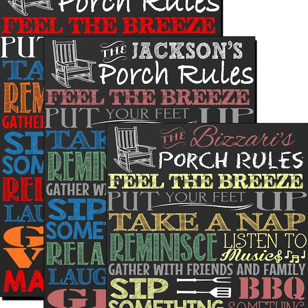 Porch Rules Sign II