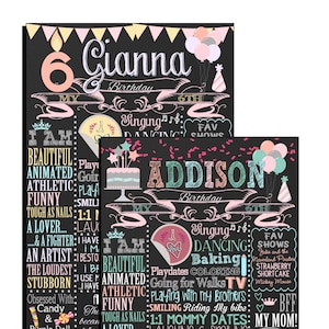 pink gold birthday, teal birthday, unique girls birthday party, girls birthday chalkboard style, pale color bday BRDFLG08