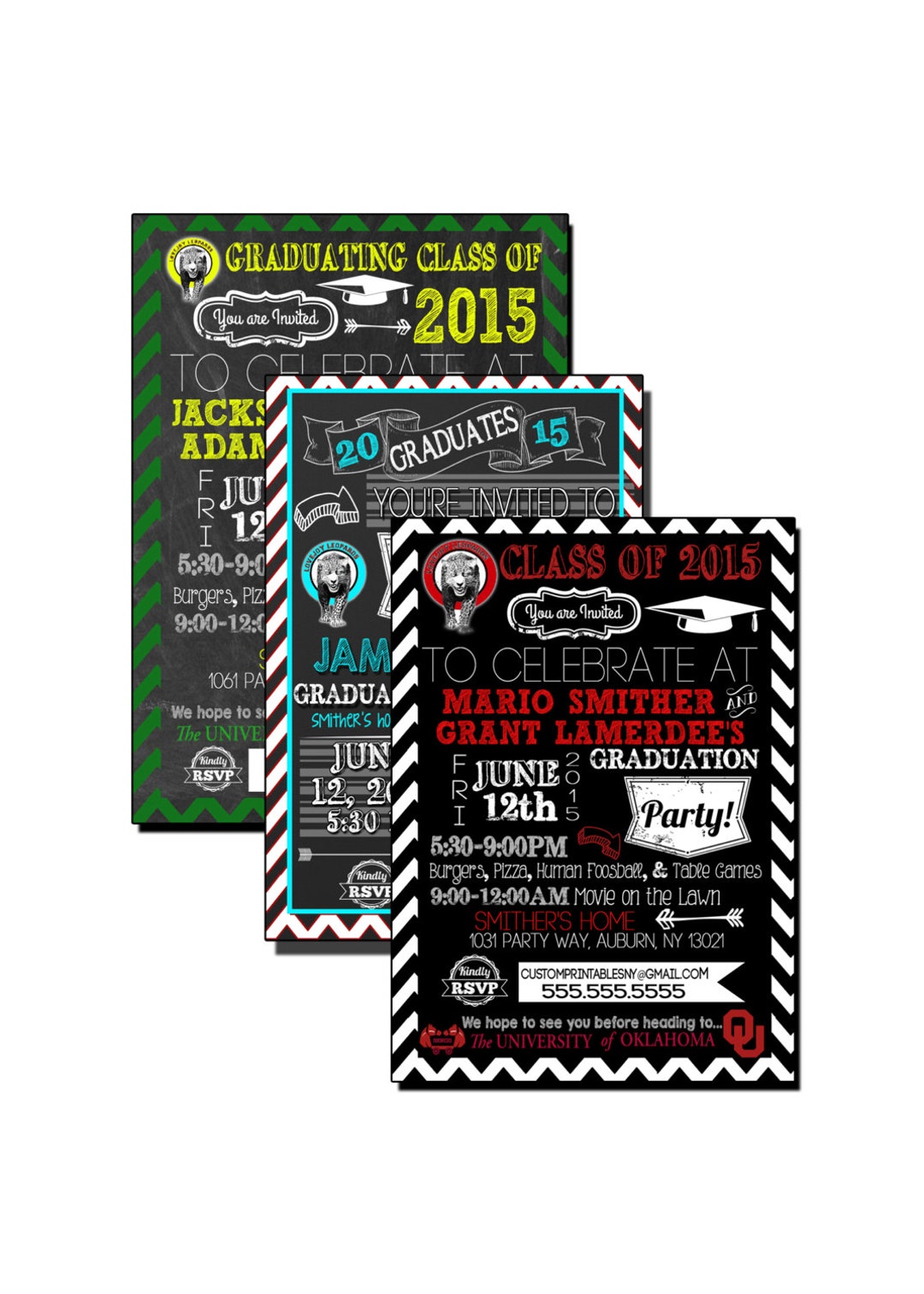 Group Graduation Party Invitation, Graduation Invite With Multiple Kids