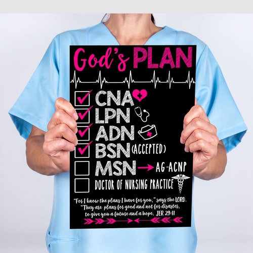 Nurse Practitioner Gift, LPN Gifts, Nurse Graduation Photoshoot Signs & Props, Personalized Nurse Gifts, Gods Plan Sign for Nurse Grads 2026