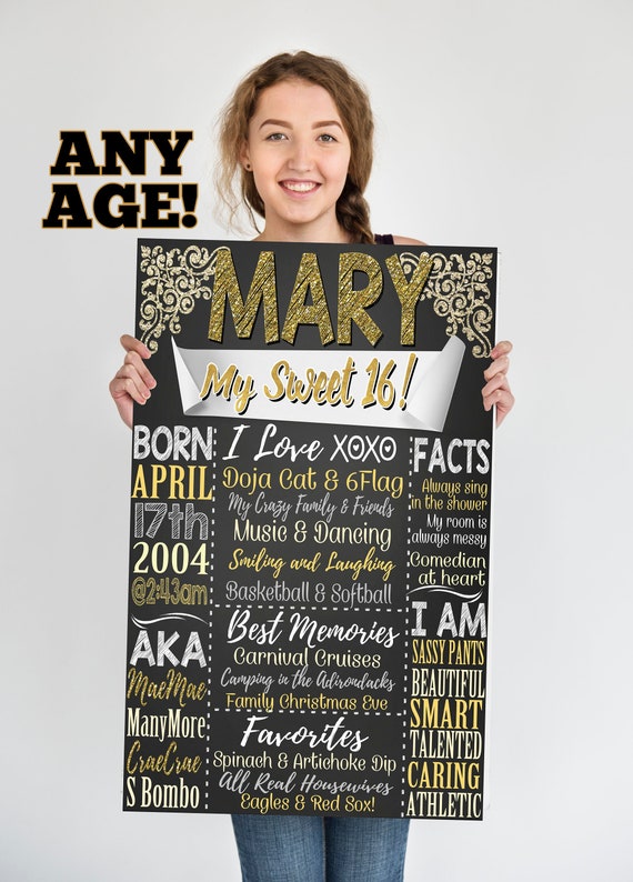 Gold 16th Birthday Props 16 Year Old Birthday Gifts - Etsy Singapore
