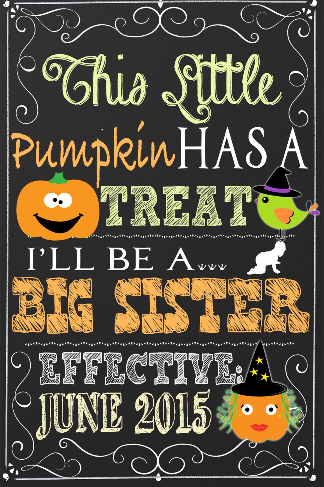 Funny Halloween Pregnancy Announcement Hubby's Magic Etsy