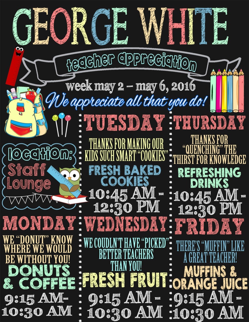 Teacher and Staff Appreciation Week Sign Appreciation Week Etsy