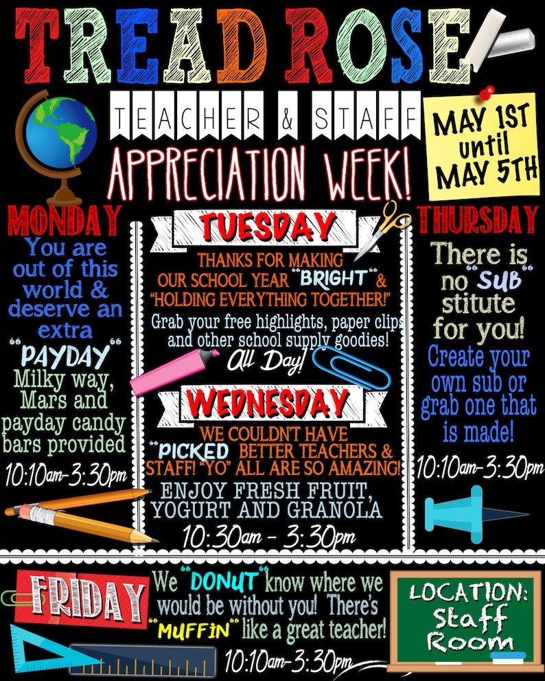 Teacher and Staff Appreciation Week Sign Appreciation Week Etsy