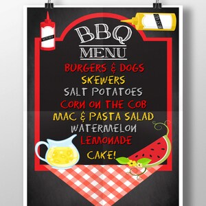 bbq birthday invitation, bbq 1st birthday, backyard bbq party invites, kids birthday bbq party decor, red checkered invites, INVBBQ11 image 4