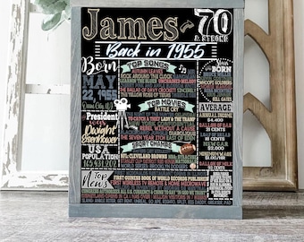 70th Birthday Newspaper Sign, Men 70th Birthday, 1955 Birthday History Newspaper Sign, 70 Year Old Grandpa Gift Ideas Unique, 70th Gift Men