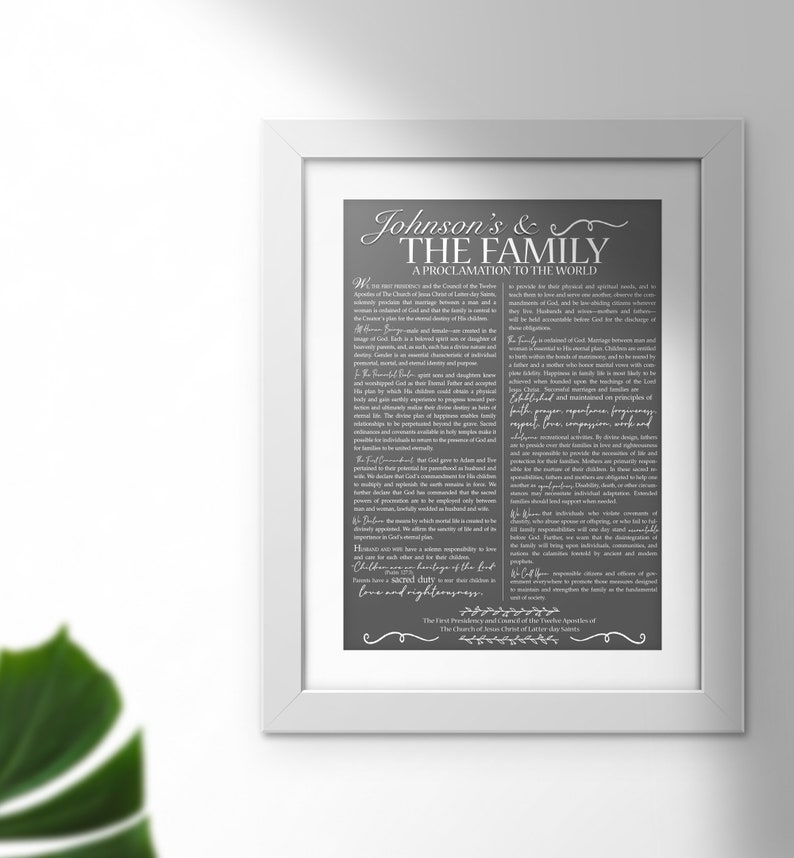 Family Proclamation Sign Printable A Proclamation to the - Etsy