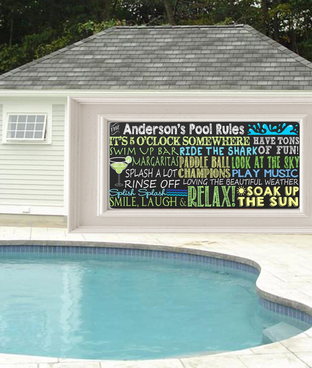 Personalized Pool Rules Sign With Last Name on It, Mothers Day Gift or ...