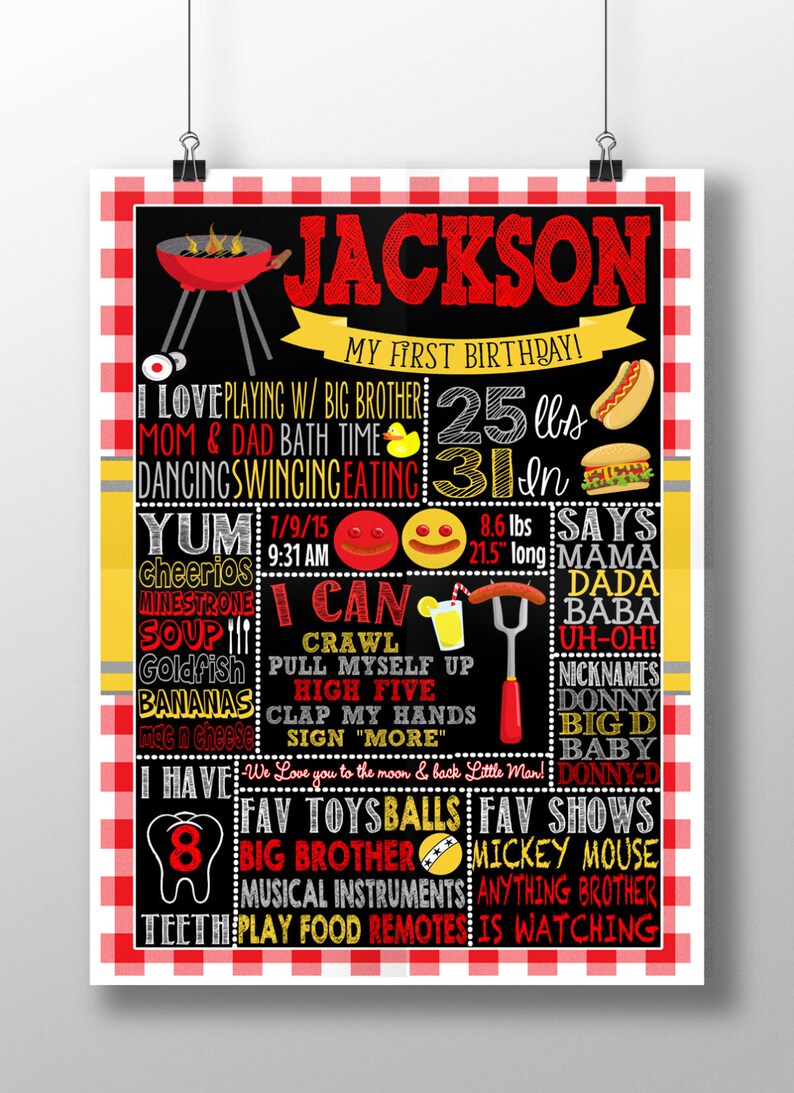 bbq birthday invitation, bbq 1st birthday, backyard bbq party invites, kids birthday bbq party decor, red checkered invites, INVBBQ11 image 5