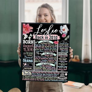 Her 16th Birthday Gift Ideas, Unique The Year You Were Born Sign, Back in 2010 History Sign, Sweet Sixteen Gift, Bday Party Centerpiece Girl