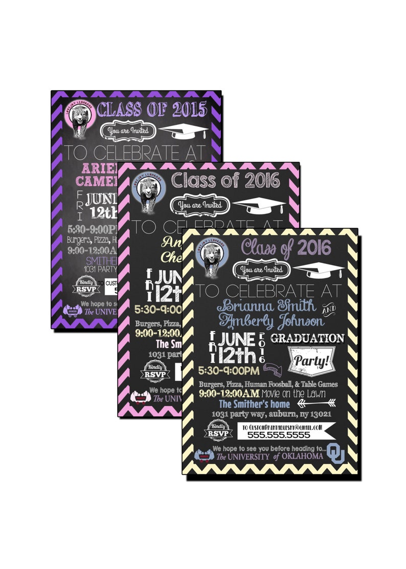 Group graduation party invitation graduation invite with Etsy
