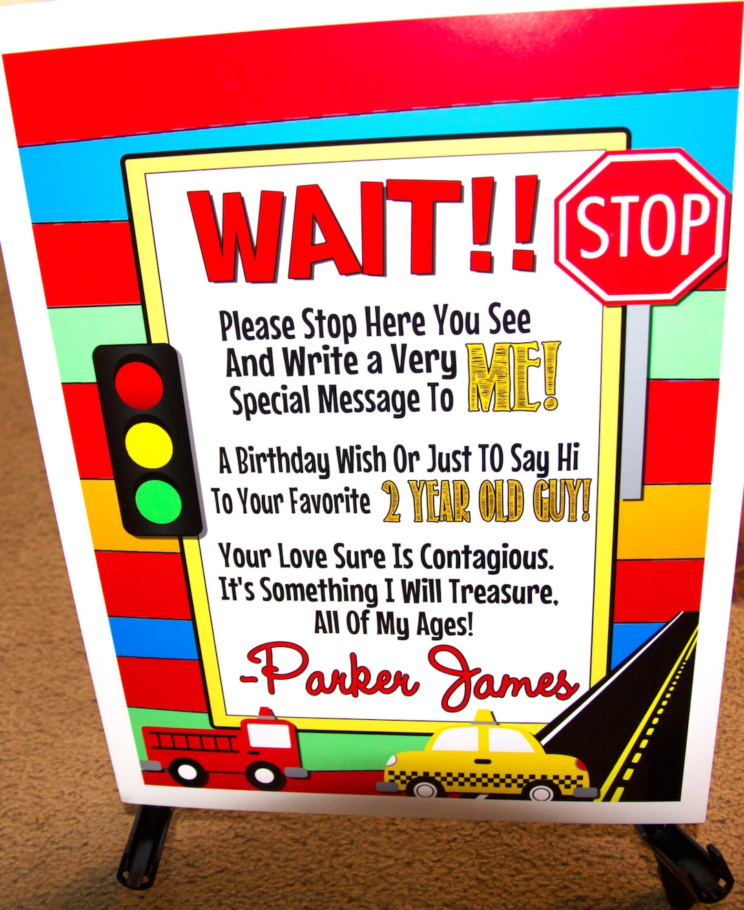 Guest Book Sign in Sign for Transportation Birthday Party Etsy