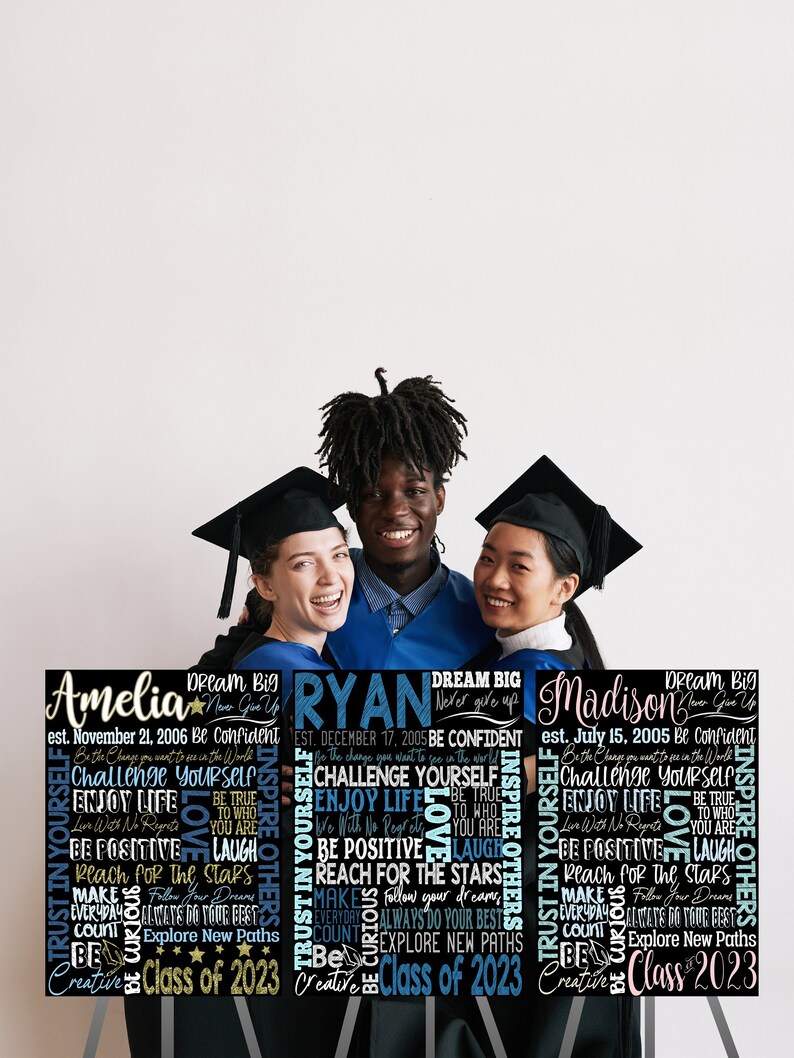 2024 Grad Signs, Unique Grad Gift For Boys & Girls, Modern Graduation Party Decor, 2024 Graduation, Graduation Gift Idea, Class of 2024 Sign image 1