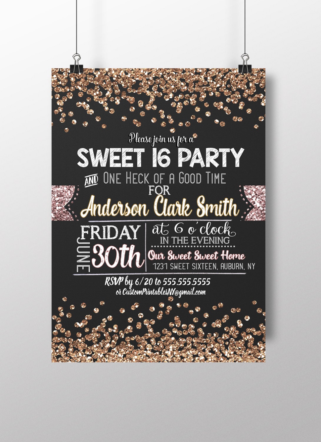 Buy Sweet 16 Birthday Sweet 16 Invites 16th Birthday Party Online in India - Etsy