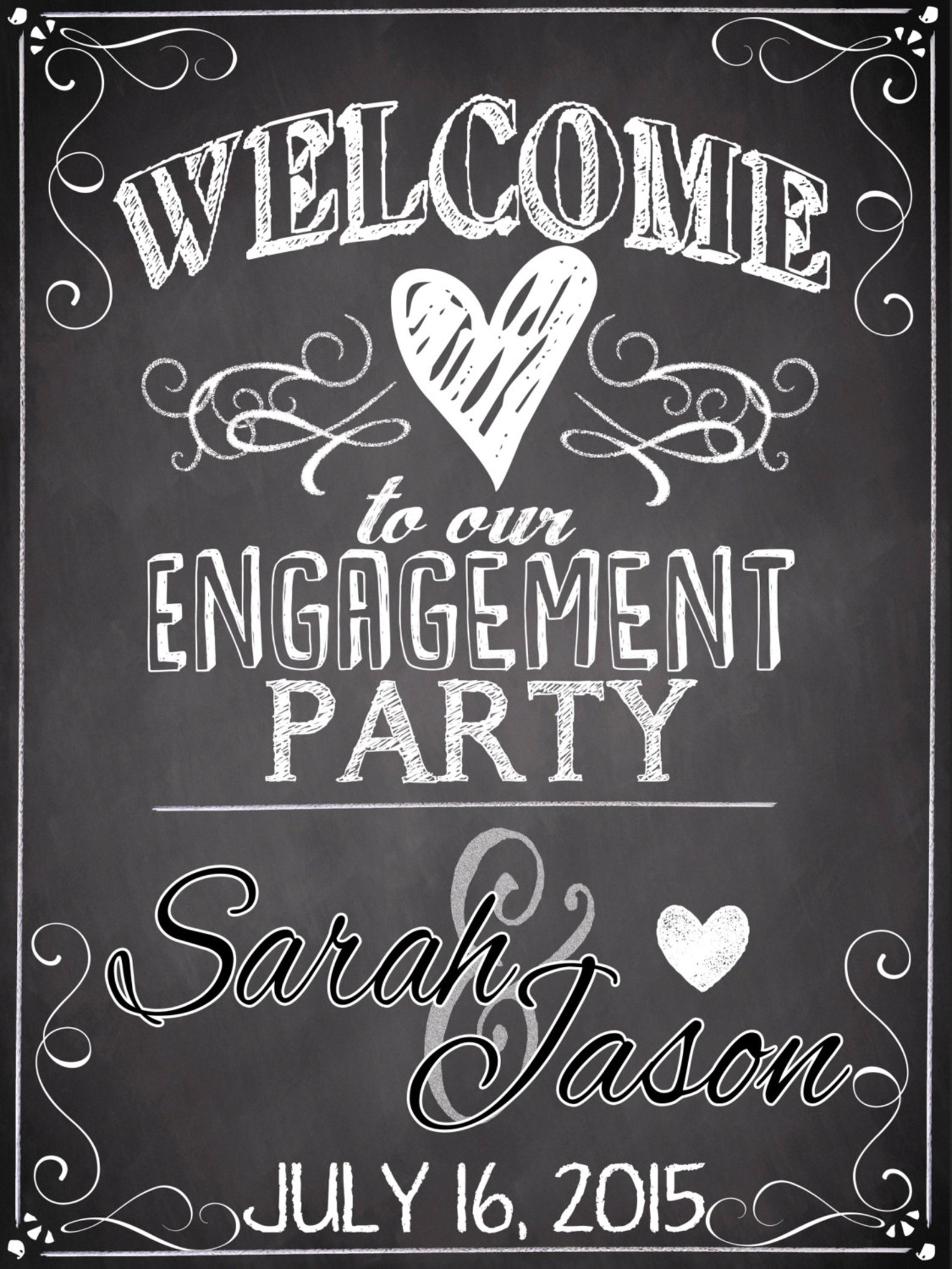 to Our Engagement Party Sign Custom Engagement Signs Etsy