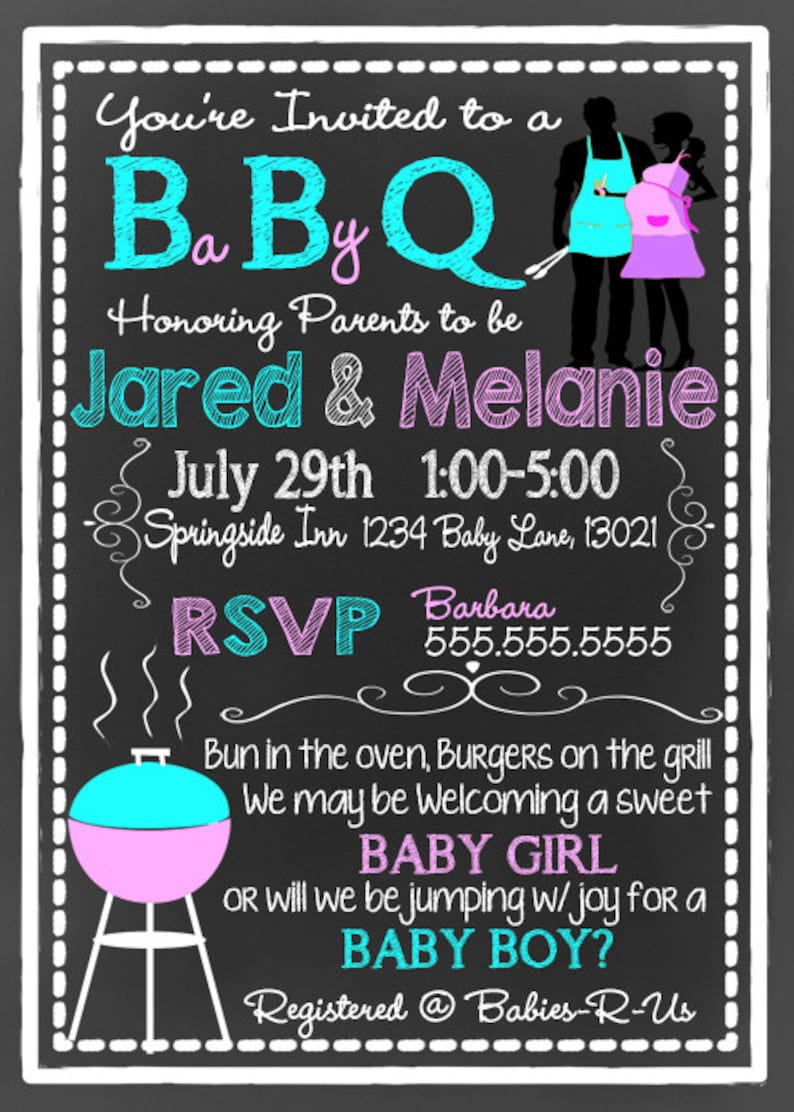 Babyq gender reveal invitations. Great way to have a