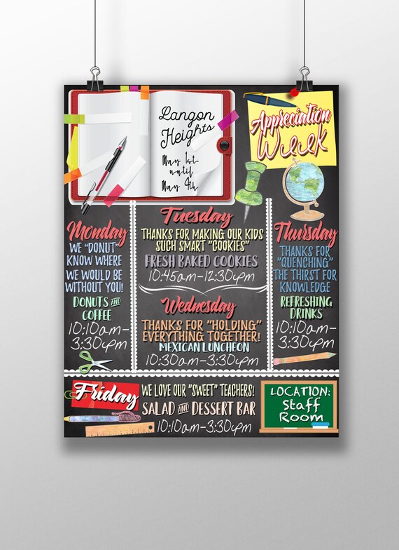 teacher appreciation week teacher appreciation theme modern etsy teacher appreciation flyers