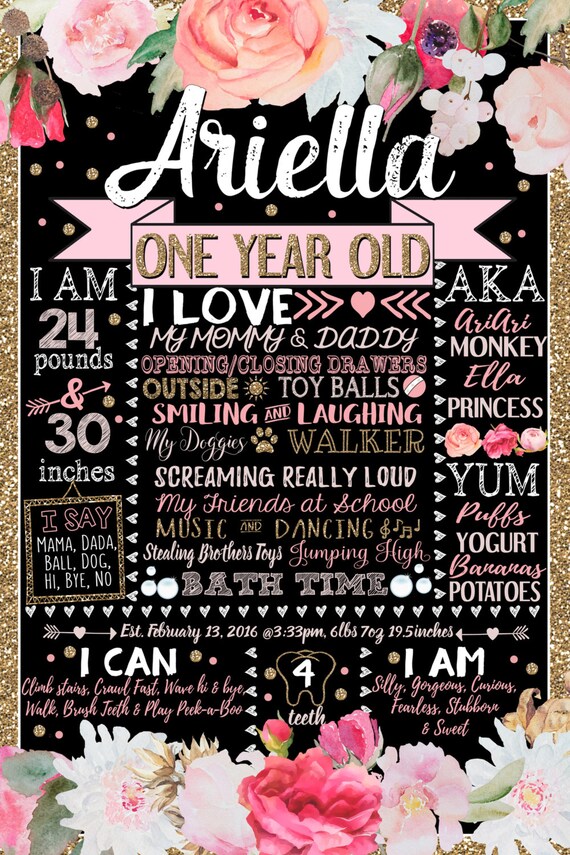 Floral Kida Birthday Party, Girls Flower Themed Birthday Party, ANY AGE Birthday Boards, Chic Girls 1st Birthday Chalkboard Style, Flowers - Etsy Floral Kida Birthday Party, Girls Flower Themed Birthday Party, ANY AGE Birthday Boards, Chic Girls 1st Birthday Chalkboard Style, Flowers - Etsy