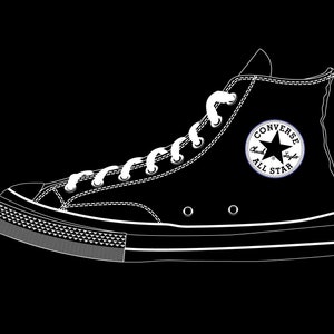 Highly detailed 1971 Chuck Taylor Converse All Star Vector