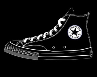 Highly detailed 1971 Chuck Taylor Converse All Star Vector