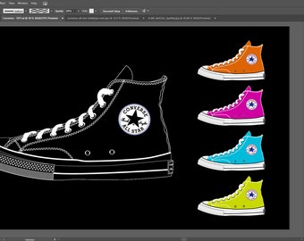 Highly detailed 1971 Chuck Taylor Converse All Star Vector