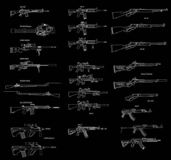 Highly detailed Rifle SVG Collection in Vector format