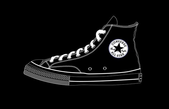 Highly Detailed 1971 Chuck Taylor Converse All Star Vector - Etsy
